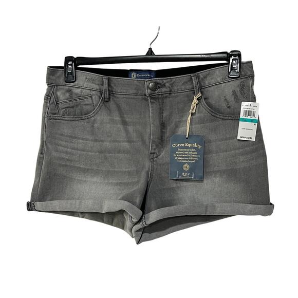 Democracy Pants - Democracy Ab Solution Womens Size 16 Mid Rise Roll Cuff Stretch Shorts Gray